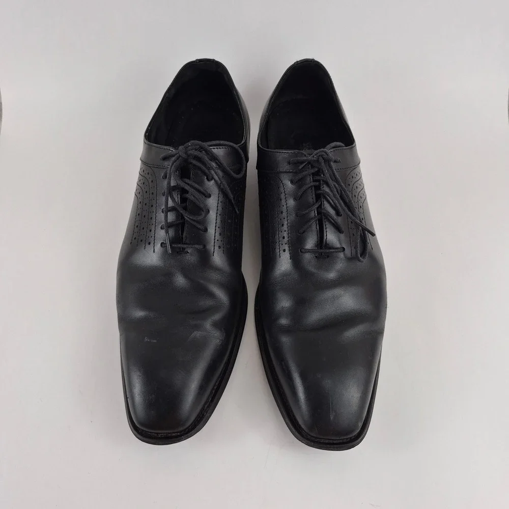 Stacy Adams Men's 25585-001 Black Leather Perforated Oxford Dress Shoes Size 13M